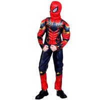Set costum Iron Spiderman IdeallStore®, New Era, rosu, 7-9 ani, manusa cu ventuze si masca LED - 4