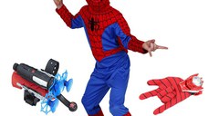 Set costum Spiderman L, 120-130 cm, lansator cu ventuze si manusa cu discuri