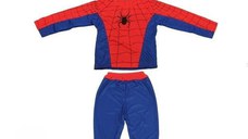Set costum Spiderman M, 110-120 cm si lansator cu ventuze