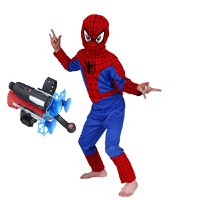 Set costum Spiderman M, 110-120 cm si lansator cu ventuze - 4