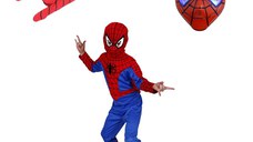 Set costum Spiderman marimea M, masca LED si manusa cu lansator