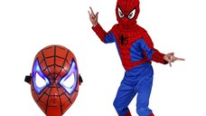 Set costum Spiderman marimea M si masca LED
