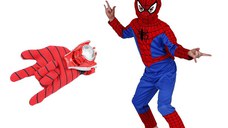 Set costum Spiderman marimea S si manusa cu lansator