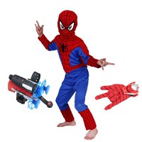 Set costum Spiderman S, 100-110 cm, lansator cu ventuze si manusa cu discuri - 4