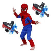 Set costum Spiderman S, 100-110 cm si doua lansatoare cu ventuze - 2