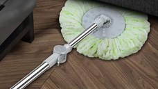 Set cu mop rotativ si galeata dreptunghiulara, Tija ajustabila, SMYY-03, Gri