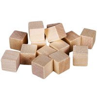 Set cuburi lemn, 49 bucati, dimensiuni 1.5 x 1.5 x 1.5 cm, culoare naturala - 1