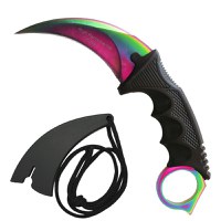 Set Cutit Briceag Karambit CS:GO, silver, alb, plus teaca si snur + Cutit Briceag Karambit CS:GO, multicolor, fade, plus teaca si snur - 3