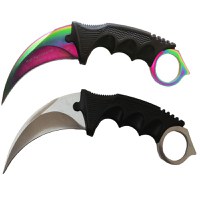 Set Cutit Briceag Karambit CS:GO, silver, alb, plus teaca si snur + Cutit Briceag Karambit CS:GO, multicolor, fade, plus teaca si snur - 2