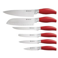Set cutite, 7 piese, bloc lemn rosu, AMBITION Ombre - 2