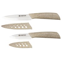 Set cutite AMBITION Skiv, 2 piese, alb, lama ceramica - 2