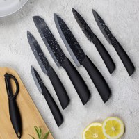 Set cutite AMBITION Skiv, 2 piese, include curatator legume, negru, lama ceramica - 2