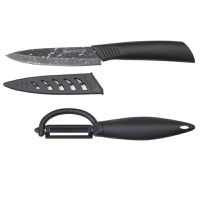 Set cutite AMBITION Skiv, 2 piese, include curatator legume, negru, lama ceramica - 1