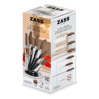 Set cutite + Ustensile de bucatarie Zass Gourmet ZG-KS 05, maro - 4