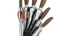 Set cutite + Ustensile de bucatarie Zass Gourmet ZG-KS 05, maro