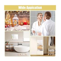 Set de 16 oglinzi acrilice autoadezive, pentru decorarea peretilor, 20x20cm, argintiu - 5