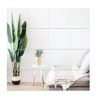 Set de 16 oglinzi acrilice autoadezive, pentru decorarea peretilor, 20x20cm, argintiu - 4
