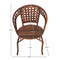 Set de gradina din rattan  1 + 2, maro, JARUB - 2