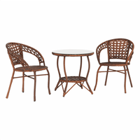 Set de gradina din rattan  1 + 2, maro, JARUB - 1