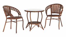 Set de gradina din rattan  1 + 2, maro, JARUB