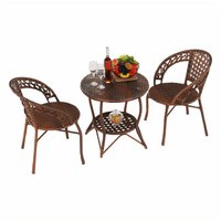 Set de gradina din rattan  1 + 2, maro, JARUB - 19