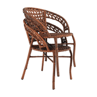 Set de gradina din rattan  1 + 2, maro, JARUB - 6