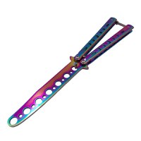 Set doua briceaguri fluture de antrenament IdeallStore®, Rainbow Distortion, otel inoxidabil - 3