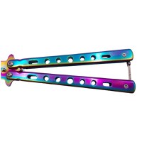 Set doua briceaguri fluture de antrenament IdeallStore®, Rainbow Distortion, otel inoxidabil - 5