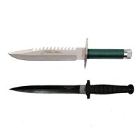 Set doua Cutite de vanatoare , Tactical Knife, IdeallStore®, otel inoxidabil, verde, 35 cm - 1