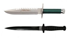 Set doua Cutite de vanatoare , Tactical Knife, IdeallStore®, otel inoxidabil, verde, 35 cm