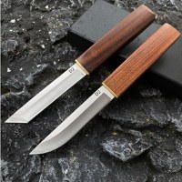 Set doua cutite japoneze fixed blade, maner lemn, 24 cm, camping, vanatoare - 10