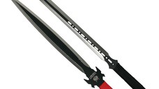 Set doua sabii de vanatoare IdeallStore®, Red Ronin si Dao Blade, otel inoxidabil, negru, teaca inclusa