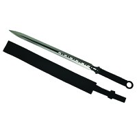 Set doua sabii de vanatoare IdeallStore®, Red Ronin si Dao Blade, otel inoxidabil, negru, teaca inclusa - 2