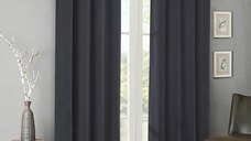 Set draperii din catifea cu inele crom, Madison, 200x265 cm, densitate 700 g/ml, Aegean, 2 buc