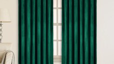 Set draperii din catifea cu rejansa transparenta cu ate pentru galerie, Madison, 250x270 cm, densitate 700 g/ml, Sacramento Green, 2 buc