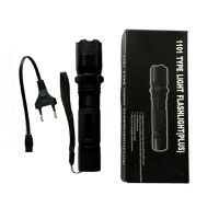 Set Electrosoc Lanterna tip Police 1000KV si Briceag fluture basic, 22 cm, argintiu - 3