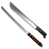 Set IdeallStore, sabie de vanatoare Ninja Path si Maceta Pirates Blade, otel inoxidabil, multicolor - 2