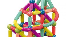 Set inteligent de cuburi magnetice, forme geometrice, 42 piese, Multicolor