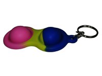 Set jucarii antistres, Pop it, breloc, silicon, 8 cm, tricolor - 1