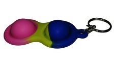 Set jucarii antistres, Pop it, breloc, silicon, 8 cm, tricolor