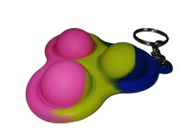 Set jucarii antistres, Pop it, breloc, silicon, 8 cm, tricolor - 6