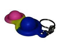 Set jucarii antistres, Pop it, breloc, silicon, 8 cm, tricolor - 10