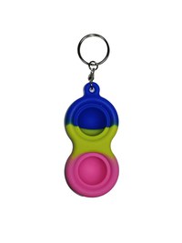 Set jucarii antistres, Pop it, breloc, silicon, 8 cm, tricolor - 3