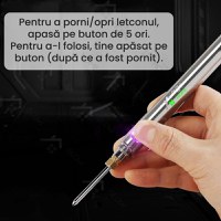 Set letcon portabil cu incarcare USB, GlowforHome, pistol pentru lipit, cositorit si sudat componente electronice - 3