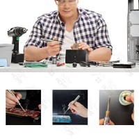 Set letcon portabil cu incarcare USB, GlowforHome, pistol pentru lipit, cositorit si sudat componente electronice - 6