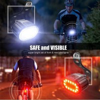 Set Lumini Bicicleta, Far si Stop LED,Negru - Negru - 1