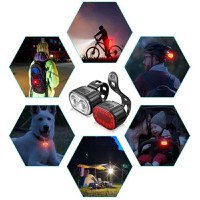 Set Lumini Bicicleta, Far si Stop LED,Negru - Negru - 8