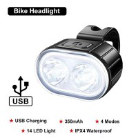 Set Lumini Bicicleta, Far si Stop LED,Negru - Negru - 9