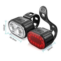 Set Lumini Bicicleta, Far si Stop LED,Negru - Negru - 11