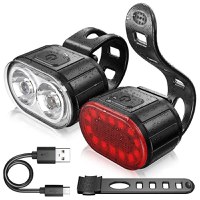 Set Lumini Bicicleta, Far si Stop LED,Negru - Negru - 4